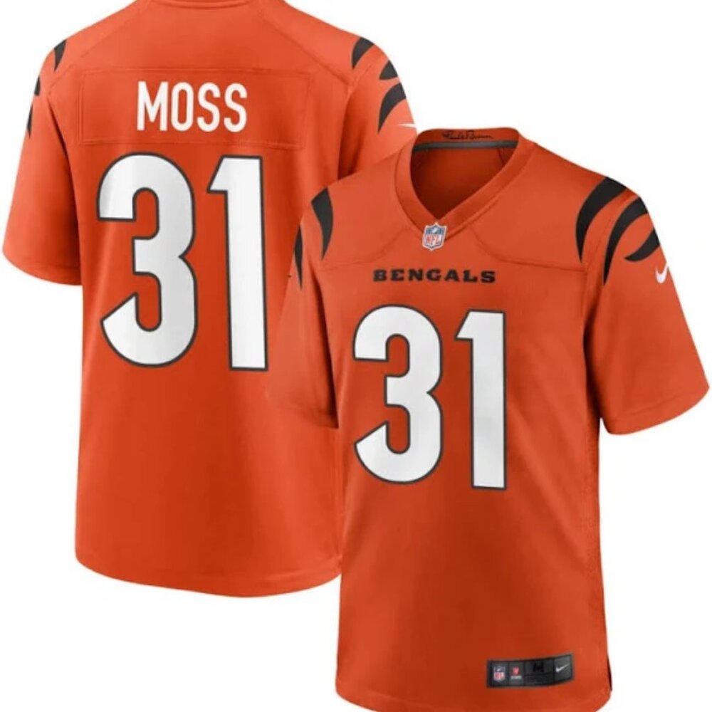 31 Zack Moss Orange Cincinnati Bengals Stitched Jersey